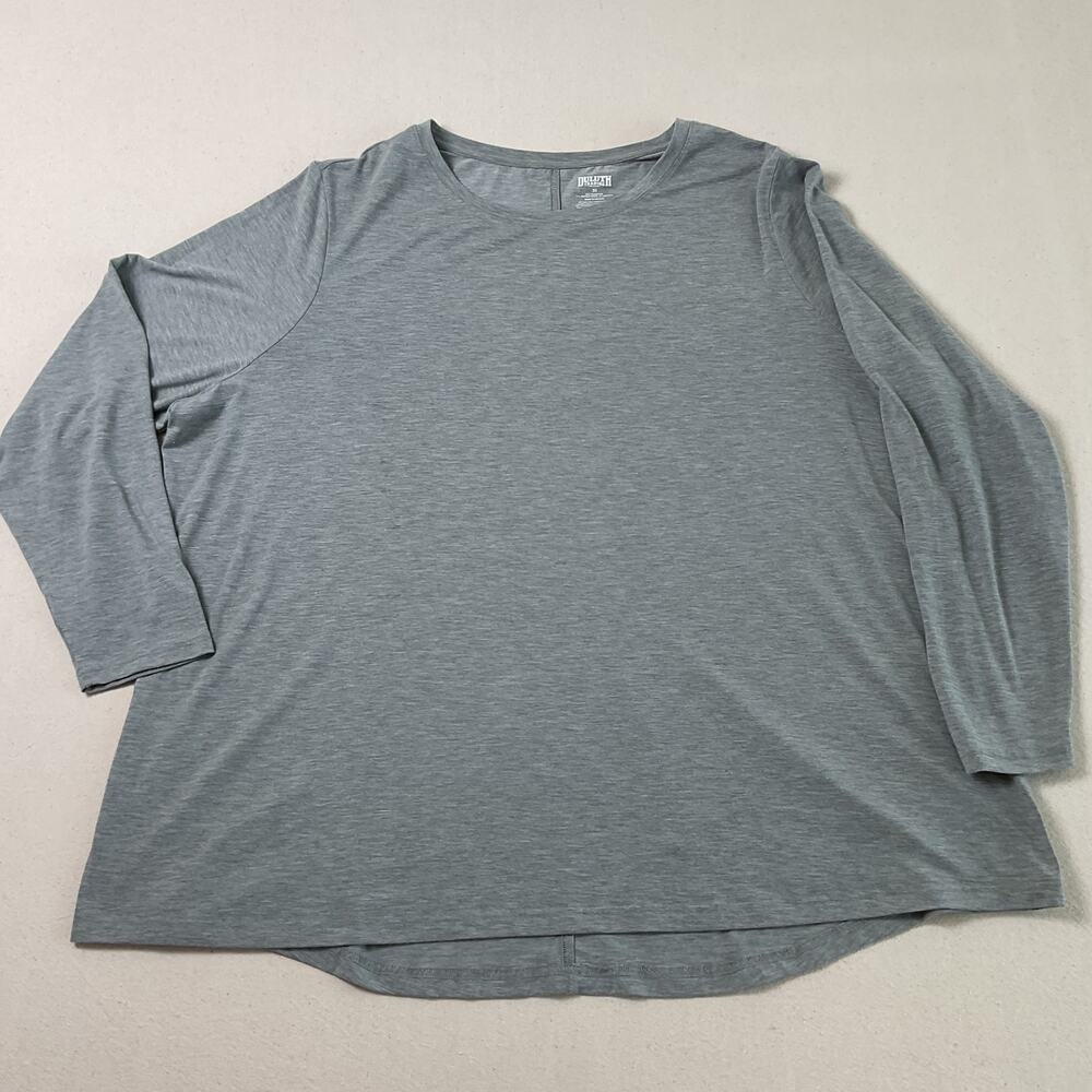Duluth Trading Co Womens Size 3X Gray Classic Long Sleeve Blouse